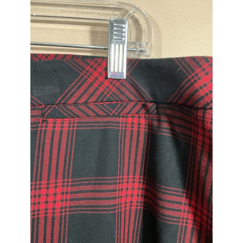 J Jill Premium Bi-Stretch Straight Leg Plaid Pants 22 Black Red Academia Preppy - Picture 2 of 6